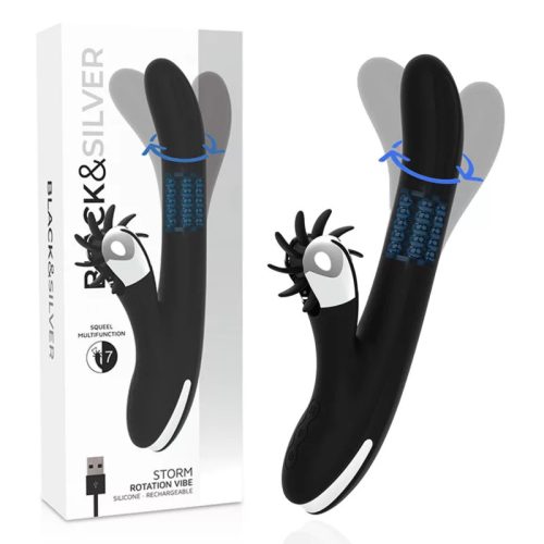 Black&silver- rotačný vibrátor zajička – kvalitná erotická kozmetika