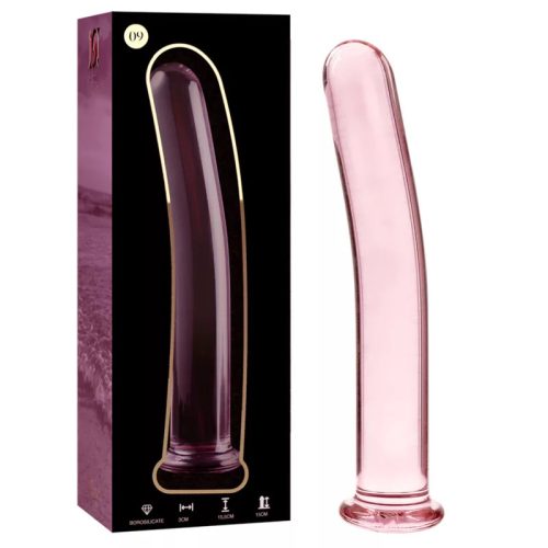 Model 9 dildo borosilikátové sklo 15,5 x 2,5 cm ružové – kvalitná erotická kozmetika