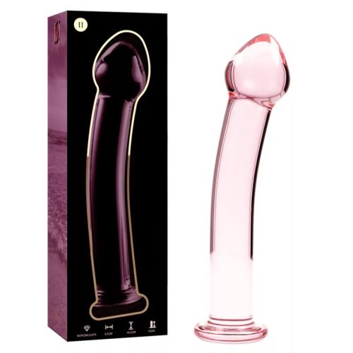 Model 11 dildo borosilikátové sklo 16 x 3 cm ružové – kvalitná erotická kozmetika
