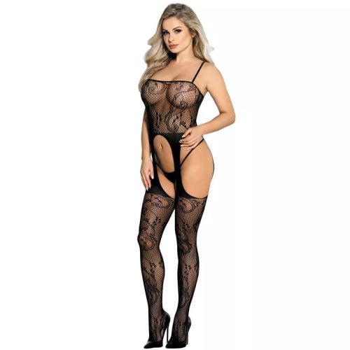 951887 čierny bodystocking s pásmi – kvalitná erotická kozmetika