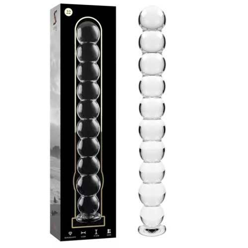 Model 22 dildo borosilikátové sklo 21,5 x 2,5 cm transparentné – kvalitná erotická kozmetika